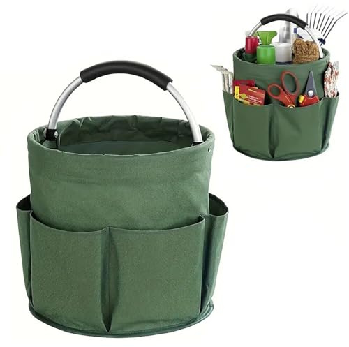 Cubstone Organizer Prodotti Pulizia 17L,Cesto per La Conservazione dei per Casa, Contenitore per Utensili, Borsa per Attrezzi da Giardino,Panier de Pique-nique pour l'extérieur(Green,A)