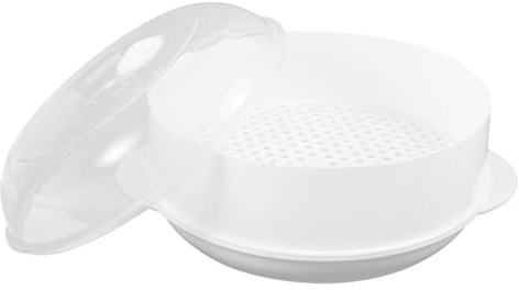 Toyvian Plastik Dampfer Mikrowellen Dampfgarer Mit Deckel Runder Lebensmittelechter Kunststoff Für Gemüse Reis Und Dim Sum Geeignet Wiederverwendbar Und Hitzebeständig