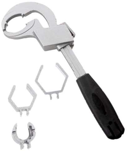 BUGUUYO Clé à Molette Double Extrémité Réglable Multifonction pour Plomberie Salle de Bain et Évier Outil Portable avec Accessoires pour Démontage et Assemblage de Tuyaux