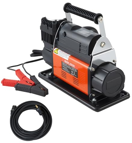 VEVOR Gonfiatore con Pompa d'Aria per Pneumatici 12V, con Arresto Automatico e Display Digitale LCD, Pompa dell'Aria Fuoristrada da 3,36 L/s con Adattatori per Camion, Auto, SUV, Camper