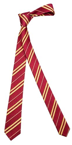 VBK Cravate Scolaire à Rayures, Cravate Rouge et Or Style Universitaire, Accessoire Cosplay Médiéval, Cravate Enfant et Adulte, Cadeau Thème Fantasy, Accessoire Tenue Scolaire et Cosplay
