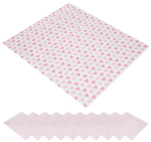 VICASKY Papier Alimentaire Imperméable à L'Huile Motifs Cœur 50 Feuilles 20 X 20 CM pour Emballage Nougat, Sandwichs et Pâtisserie, Papier Cuisson Résistant pour Usage Quotidien