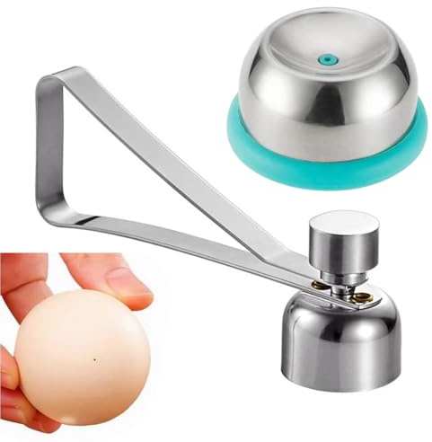 YAYNO Buco d'uovo acciaio inossidabile con Apriuova in acciaio perforatore per uova Punture Di Uova Pelapatate per Uova Sode Rompi apriuova facile da usare e lavabile in lavastoviglie