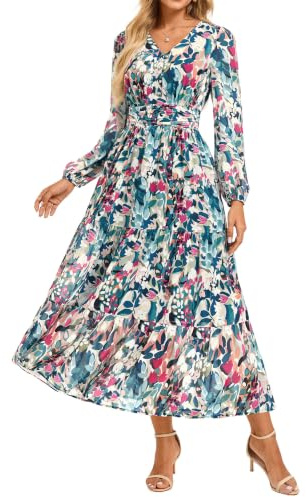 GRACE KARIN Women's A-line Maxi Dress Summer Floral Wedding Guest Dresses