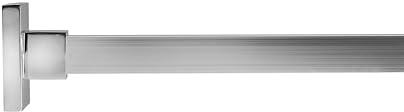 Croydex AD116441 Square Section Shower Curtain Rod With Rings Maximum Length 2500mm Chrome, Silver