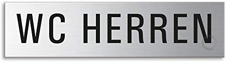 Schild WC Herren 160x40 mm Türschild aus Edelstahl fein-matt gebürstet selbstklebend 27338