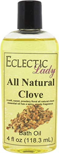 Clove Bath Oil - Scented Body Oil - Relaxing & Moisturizing Bathing Oil - Fragrance Body Oil For Dry & Rough Sensitive Skin - 4 oz