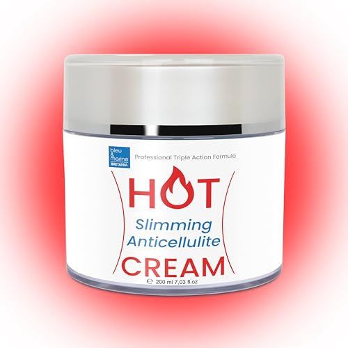 HOT Cream STOP Cellulite - Anti-Cellulite Creme mit TRIPLE ACTION: Intensiv Reduzierendes Gel, Straffend + Entwässernd. Für Männer und Frauen. Sichtbare Ergebnisse 6x + Leistungsstark - 200 ml