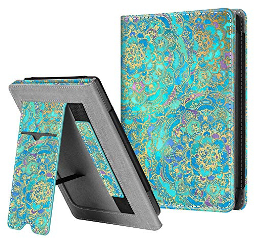 Fintie Hülle kompatibel für Tolino Shine 3 2018 / Kobo Clara HD/Kobo Nia - Kickstand Schutzhülle mit Kartenfach Handschlaufe und Auto Sleep/Wake Funktion, Jade