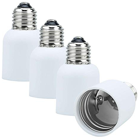 Intirilife E27 vers E40 Adaptateur de culot de lampe en BLANC- 4x adaptateurs de lampe pour reformater une lampe E40 vers une douille E27 - Set de 4 convertisseurs pour douille de lampe LED lampes CFL