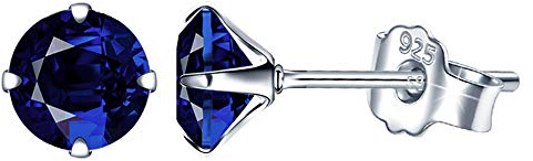Yumilok 1/4/7 paar Damen Ohrstecker 925 Sterling Silber Zirkonia Weiß Mehrfarbig 6mm Gestüt Piercing Ohrringe Ohrschmuck für Mädchen