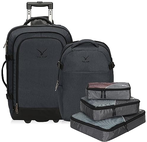 Hynes Eagle 2 in 1 Travel Bag 63L Bolsa de Transporte Mochila Trolley Mochila con Ruedas y Cubos de Embalaje Gris