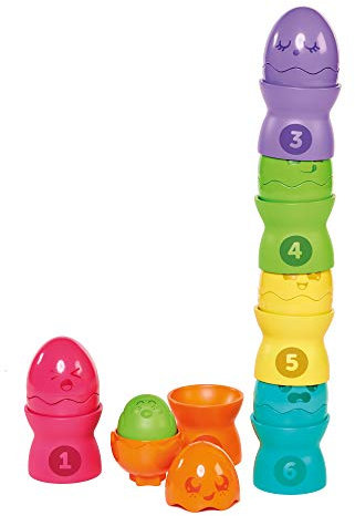Toomies TOMY Hide and Squeak Big Egg Stacker Baby Toy, Educational Shape Sorter with Colours and Sound, Easter Toy for Babies Toddlers & Little Kids, Boys & Girls from 6 Months, 1, 2 & 3 Year Olds