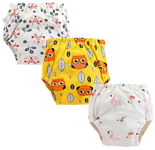 ElecMotive 3pcs Pantalones de Entrenamiento para Bebés Niños Niñas Bragas Estampadas de Aprendizaje Reutilizable (Niñas, 3 años)