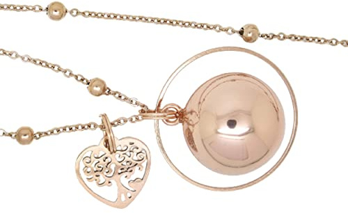 F de Bm creations Bola de Grossesse Personnalisable Couleur Or Rose Chaîne Boule et Arbre de Vie dans Cœur Cadeau Future Maman de Grossesse