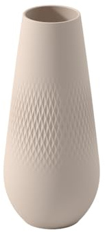 Villeroy & Boch – Manufacture Collier sand, hög vas Carré, 26 cm, premium porslin, beige, hög