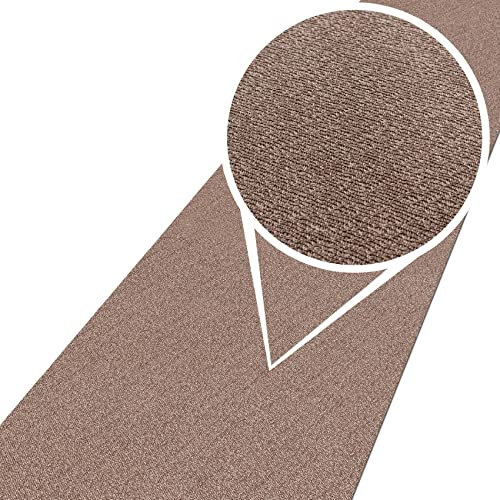 ANRO Teppich Teppichläufer Flur Schlafzimmer Küche Wohnzimmer Küchenläufer Küchenteppich rutschfest Meterware Tamara Beige 140x50cm