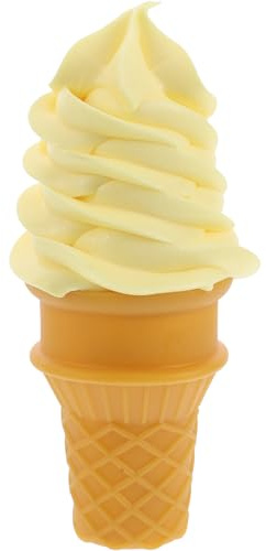 Alipis Fake Ice Cream, Ice Cream Model Ice Cream Cone Model Toy Simulation Food Fake Food Decorations Summer Photography Props for Home Shop ( Yellow )