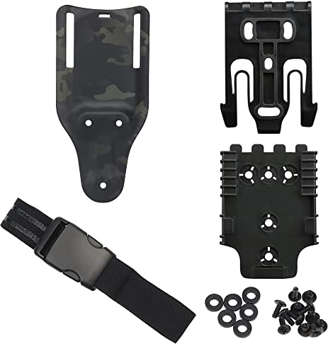 Kit sistema di bloccaggio rapido, con cinturini per fondina, piattaforma con passante per cintura a gamba tesa (20 cm) Base adattatore QLS 22 19