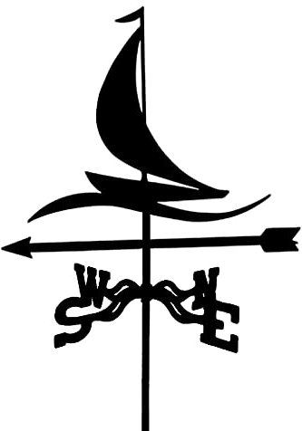Animaux Girouette Bateau à Voile Lapin Verre à Vin Rouge Fermier et Cheval Chat et Oiseau Silhouette cour girouette en fer forgé Indicateur de Direction du Vent Outil de Mesure Professionnel Gif