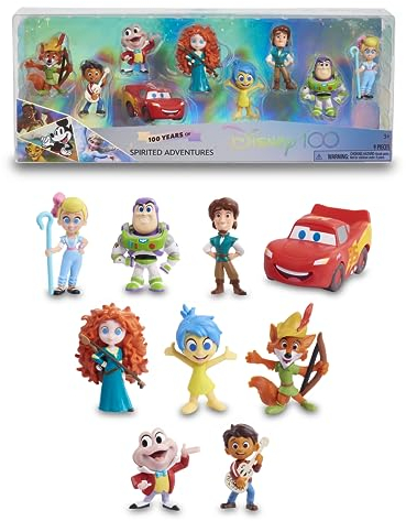 Disney 100 Spirited Adventures, Sammelspielzeug mit Disney-Charakteren, enthält 8 Verschiedene Figuren, 100% offizielles Lizenzprodukt, 12 zum Sammeln, 3 Jahre, berühmt (DED16B00)