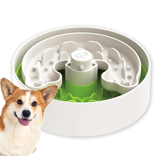 Vealind Slow Feeder Hundenapf Puzzle Feeder Intelligenz, Verstellbarer Slow Feeder Fressnäpfe für Mittlere Kleine Hunde (Grün)