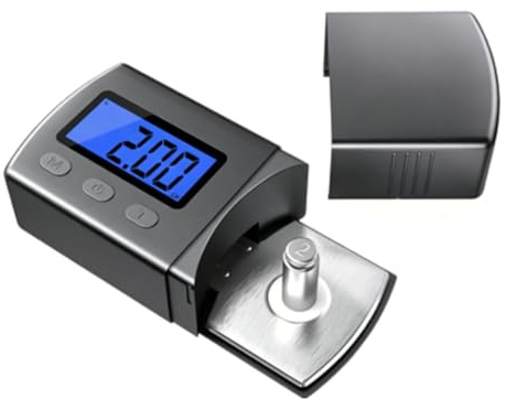 Digitaler Plattenspieler-Stylus-Kraftskalenmesser, 0,01 G, Blaue LCD-Hintergrundbeleuchtung, Plattenspieler-Kartuschen-Druckmesser, Tonarmskala, Schallplatten-Stylus-Ausrichtung, Tracking-Kraft-Druckm