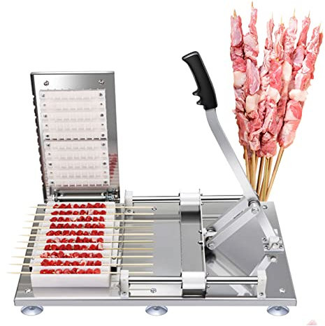 TGGOHIGH Macchina per spiedini di Carne, Scatola per Kebab per Barbecue in Acciaio Inossidabile a 49 Fori, utensile da Cucina Manuale per Kebab per grigliate per Barbecue, Kit per spiedini