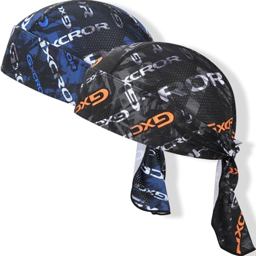 GXCROR Cooling Do Rags for Men Sports Bandanas Cap Skull Caps for Men Breathable Women Skull Cap Helmet Liner Cycling Hat Durags for Outdoor Activities