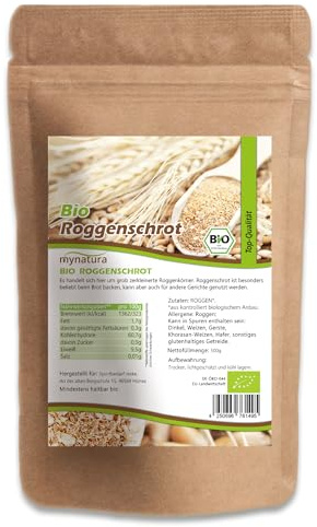 Mynatura Bio Roggenschrot | Roggen | Getreideschrot | Zum Backen | Fürs Müsli | Vegane Ernährung | Getreide | Im Beutel 2000g