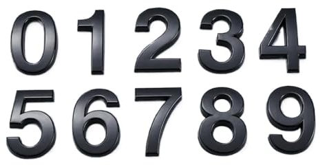 WANGSHAOWEI Numero Civico Esterno 1 pz 3D Numero civico Digitale Numero civico della Stanza 5 cm Adesivo for segnaletica Digitale for Hotel Numero civico 0-9 Numero Numeri Civici Esterni(0)