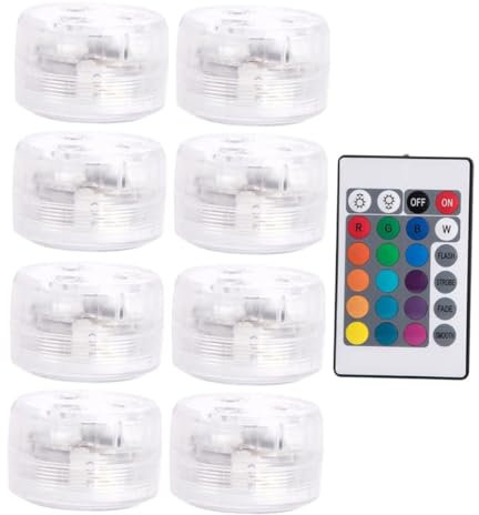 Yardwe 8stücke Led Unterwasserlichter Mit Fernbedienung Wasserdichte Tauchlichter Für Teiche Pools Und Vasen Langlebig Für Dekoration Und