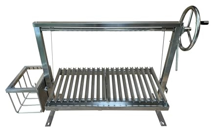 Argentinian Asado Charcoal BBQ Grill for Brick Outdoor DIY Kitchen (91cm With Ember Maker)