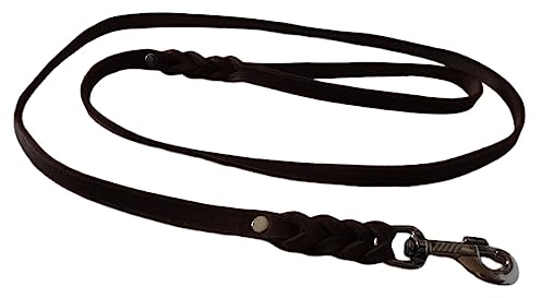 Hundeleine Schleppleine aus Fettleder 3m bis 10m, 18mm, Braun, Jagd und Training, Mantrailing (3m)