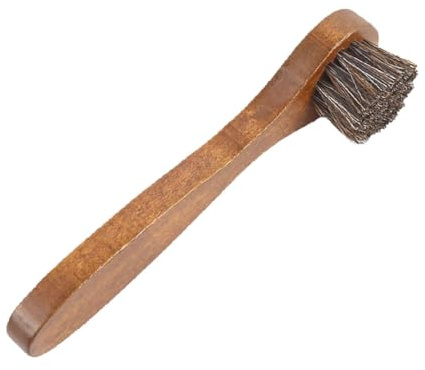 Holibanna Cepillo Mango Largo de Madera para Limpiar Zapatos de Cerdas Naturales para Uso Doméstico y Viaje, Adecuado para Botas y Calzado de Piel