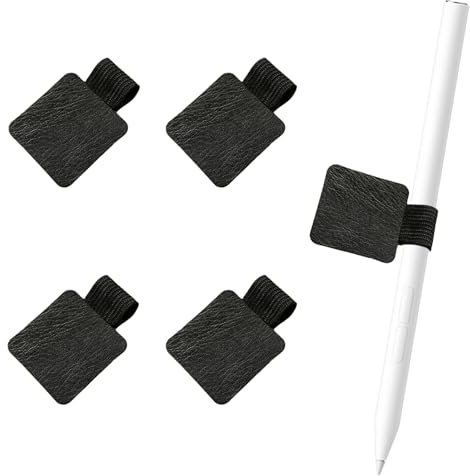 BOZILY 4er-Pack Stiftschlaufen Selbstklebend, Elastische Stiftschlaufens für Notizbuch, Kalender, Zwischenablage, Message Board, Kühlschrank, Tablet