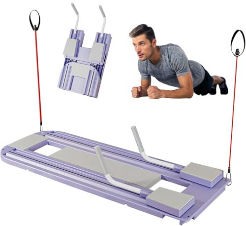 Pilates Board, tragbare Reformer Pilates-Maschine, Hochfächer Anti-Rutsch-Fitness 40.16x15,2 in, Spannungsseil, humanisierte Bewegung für Arm, Brust, Schulter, Rückenmuskeln