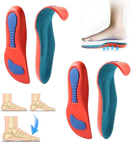 2 pares Plantillas ortopédicas para mujeres y hombres Soporte de pie alto Plantillas de zapatos funcionales suaves Inserto para pies planos, dolor de pie, fascitis plantar (S)