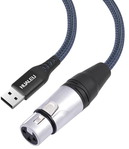 HUALEU 3.3Feet USB to XLR Female Microphone Cable,XLR Female to USB Mic Link Converter Cable for Microphones or Recording