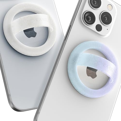 2-Pack Magnetic Phone Grip Holders Compatible with MagSafe, Soft-Touch Silicone Finger Loops for iPhone, Comfortable and Secure Fit (Clear Sparkle & Gradient Candy)