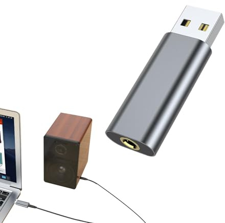 Adattatore audio USB - Scheda audio portatile Plug and Play con connettore | da 3,5 mm | Interfaccia USB per cuffie e microfono, adattatore audio esterno per computer portatile, scrivania,