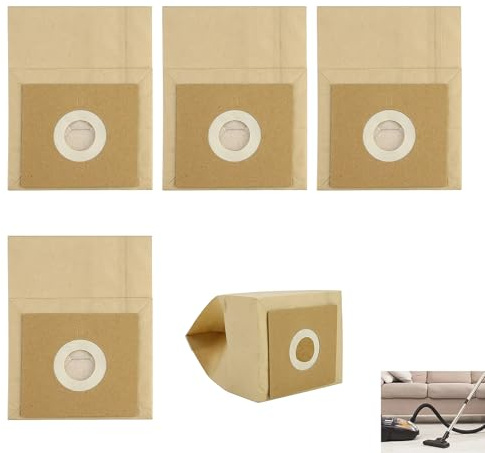 5 Pcs Vacuum Cleaner Bags Compatible with Model VCB35B15C1J7W-70 VYTRONIX RBC02 BC-402 BC-501 Argos Value VC-401 VC-402 VC-5813, Strong Paper Dust Bags for High Efficiency Filtration Easy Installation