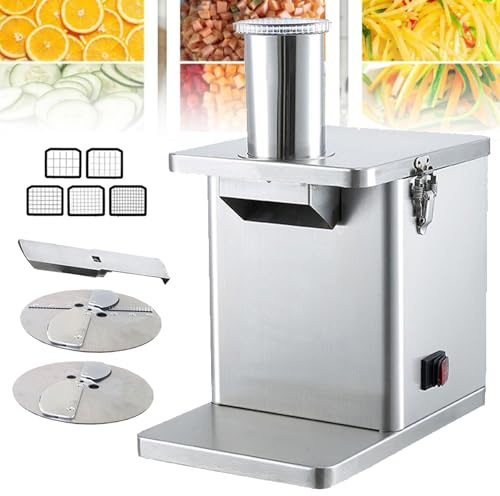 MQDLJSE Procesador de Alimentos Comercial 3 en 1 de 250 W, Picador de Alimentos, Cortador de Verduras eléctrico, triturador de Verduras Profesional Multifuncional para hogares, Restaurante
