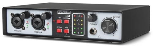 PPcdfre 2 i 2 ut USB-ljudgränssnitt 32 bit//384 kHz studio kit skiva professionellt ljudkort 48 V fantom