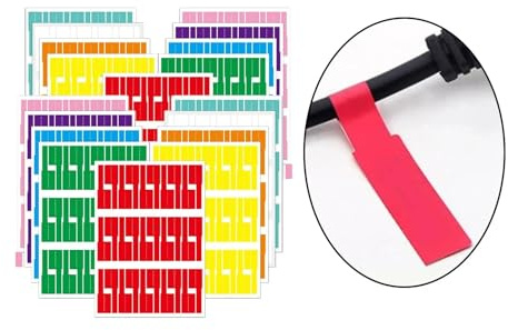 600 uds/20 hojas de etiquetas cables Red marcado organizador pegatinas impresora a prueba agua autoadhesivas A4 para Cables de Fijación de Gestión y Marcadores
