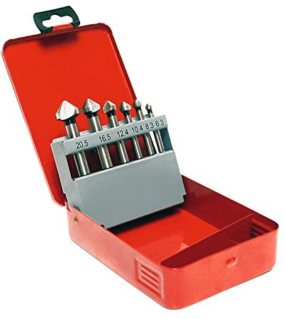DEMA HSS Senker-Satz 6,3–20,5 mm - Kegelsenker, Entgrater, Senkkopfbohrer - Präzise, Langlebig, Vielseitig - Für Metall, Holz, Kunststoff