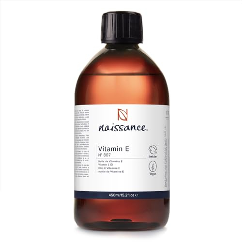 Naissance Olio di Vitamina E Naturale (No. 807) - 450ml - Idratante e Rigenerante - per Aromaterapia, Viso, Corpo, Capelli, Cosmetici