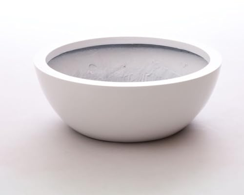 Elegant Einrichten Pflanzschale Fiberglas rund D46xH16m Hochglanz weiß