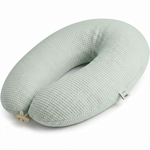 sei Design Stillkissen XXL Schwangerschaftskissen Seitenschläferkissen 190x35 cm – EPS-Mikroperlen Füllung - Ergonomisch (IGR-Siegel) & Oeko-TEX mit elastischem Waffeljersey Bezug (100% Baumwolle)
