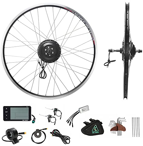 YOSE POWER Ebike Umbausatz 27,5 E-Bike Komplettsatz 36V350W Elektrofahrräder Umbausatz Schraubkranz 27,5 Zoll Schwarz mit LCD Display